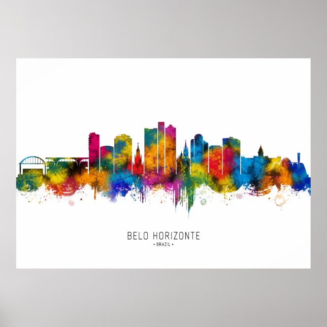 Poster Belo Horizonte Brazil Skyline (Frente)