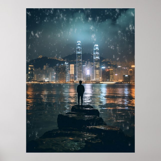 Poster Belo Horizonte em Hong Kong, Cidade Noturna (Frente)