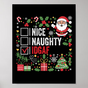 Poster Belo Idgaf Engraçado Natal Papai Noel
