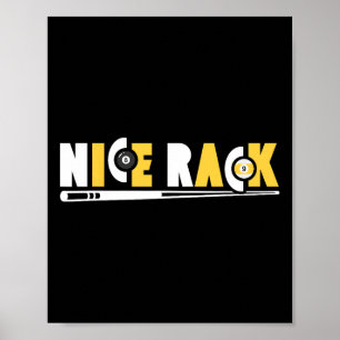 Poster Belo jogador de bilhar de Piscina de rack engraçad