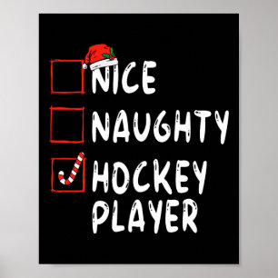Poster Belo jogador de hóquei, Natal, Papai Noel