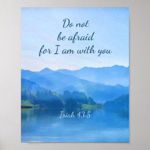 Poster Belo Lago Isaiah 43:5 Bíblia Inspiracional 