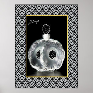 Poster Belo Lalique vintage Garrafa Perfume