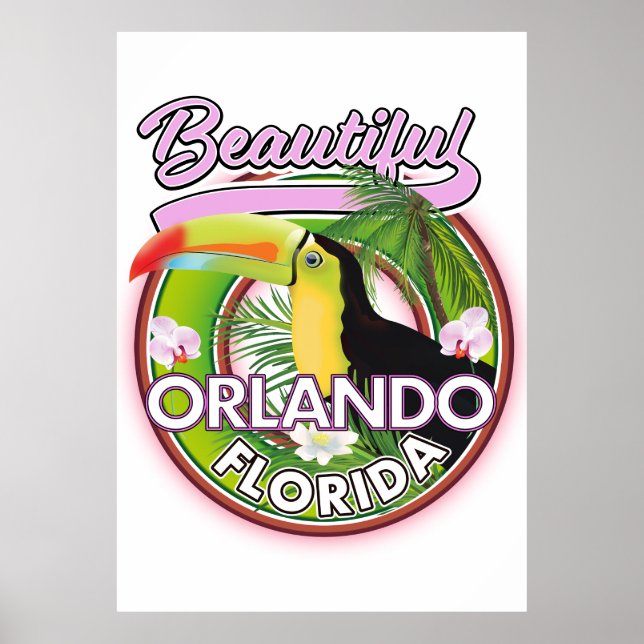 Poster Belo logotipo de viagem Miami Orlando (Frente)