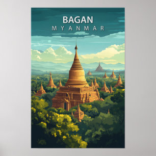 Poster Belo lugar Bagan Myanmar Art Viagem