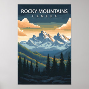 Poster Belo Lugar Montanhas Rochosas Canadá Viagem