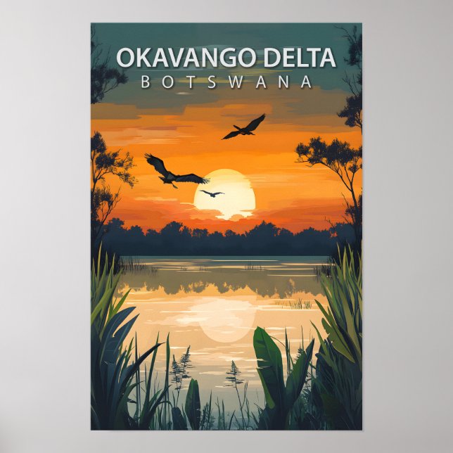 Poster Belo lugar Okavango Delta Botswana Viagem (Frente)