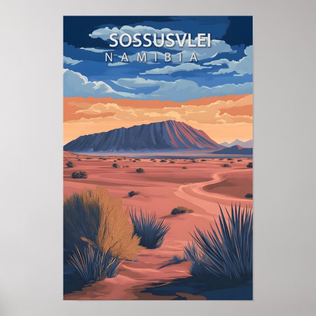Poster Belo lugar Sossusvle Namibia Viagem (Frente)