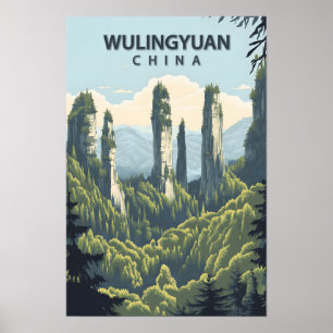Poster Belo lugar Wulingyuan China Art Viagem