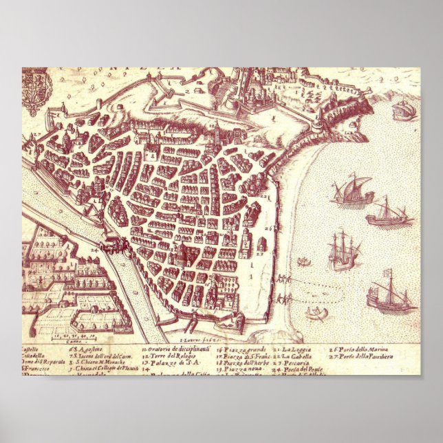 Póster Belo mapa da França (Frente)