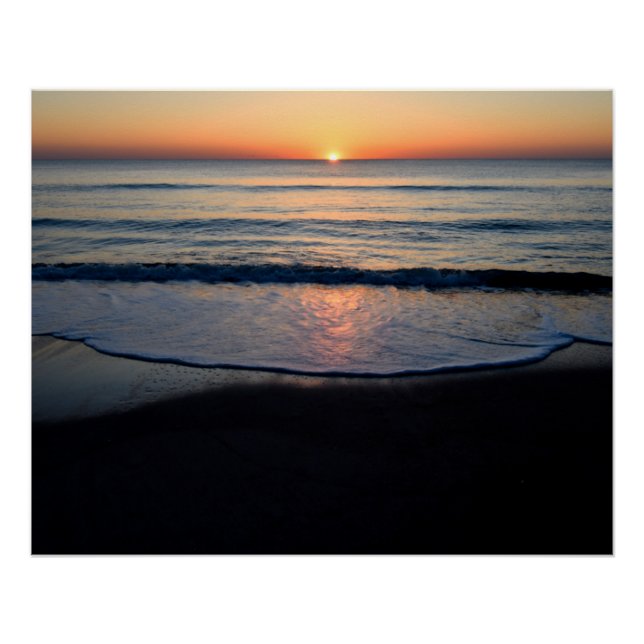 Póster Belo nascer do sol sobre o oceano (Frente)
