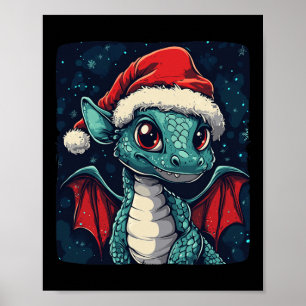 Poster Belo Natal Deseja De Um Dragão Festivo Festivo Gel