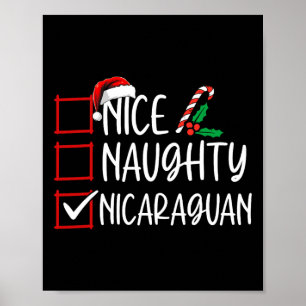 Poster Belo Naughan Nicaraguan Lista de Natal Papai Noel