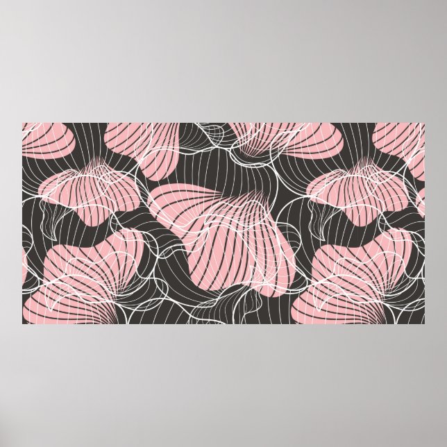 Poster Belo padrão abstrato contínuo e colorido. Costas (Frente)