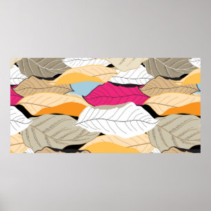 Poster belo padrão de outono sem descontinuidades de lice