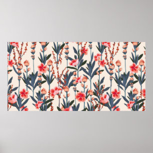 Poster Belo padrão floral de Na moda no Jardim das mães