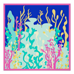 Póster Belo Padrões de Oceano Design. Comprar Agora