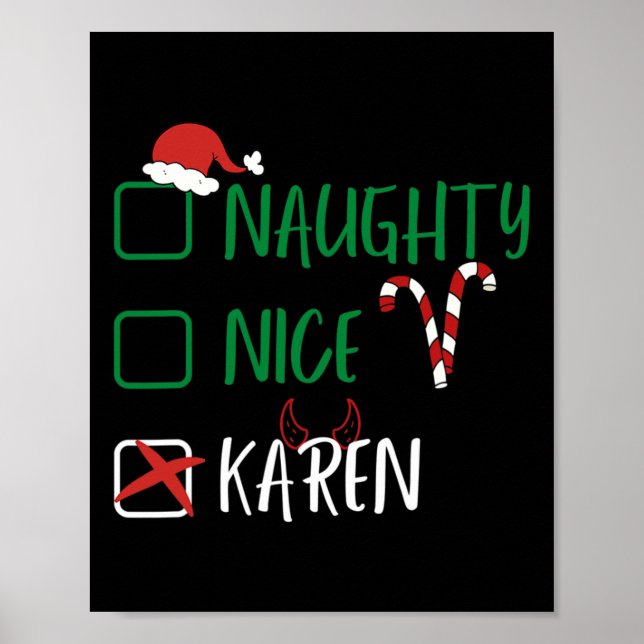Poster Belo Papai noel de Natal Karen Engraçado com (Frente)