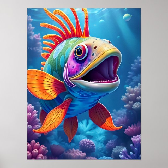 Poster Belo peixe tropical (Frente)