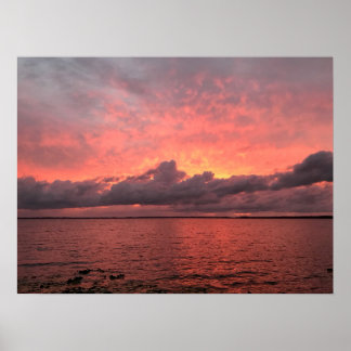 Poster Belo pôr do sol no lago Eustis na Flórida Central