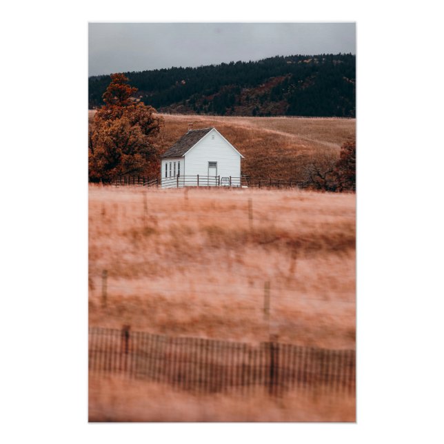 Póster Belo Prédio Branco Em Ouro (Frente)