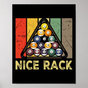 Poster Belo Rack Funny Billiards Jogador Vintage Piscina