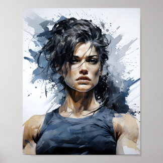 Poster Belo Retrato De Esboço Da Criadora De Porcos