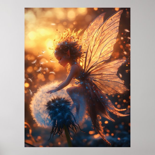 Poster Belo Sol Fada com Dandelion (Frente)