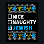 Poster Belo Suéter Judeu e Malvado Chanukah Chanukah<br><div class="desc">Belo judeu malvado e nojento Hanukkah Sweater Chanukah Jew</div>