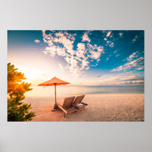 Poster Belo Sunset de Praia das Maldivas