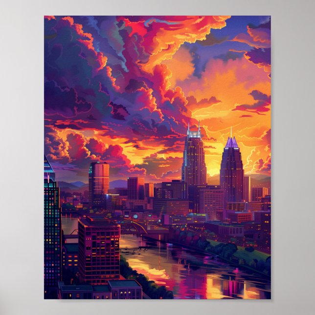 Poster Belo Sunset em Nashville TN EUA (Frente)