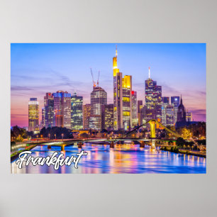 Poster Belo Sunset Sobre Frankfurt, Alemanha