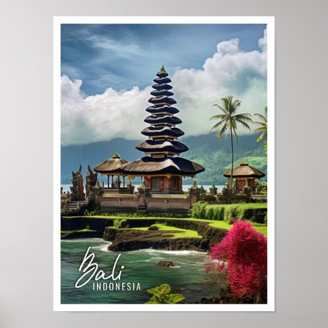 Poster Belo Templo Bali Indonésia (Frente)