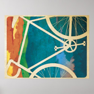 Poster Belo Trabalho de arte de Bicicleta - Bike NY