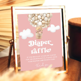 Poster Belo Urso Balão de Urso Fralda Raffle