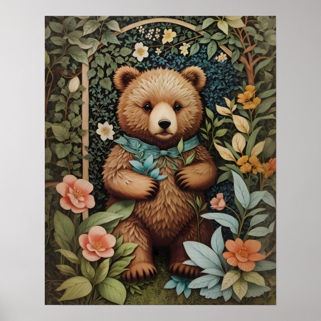 Poster Belo Urso Castanho William Morris Inspirou (Frente)