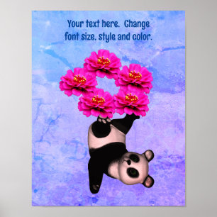 Poster Belo Urso de Panda Que Faz Malabarismo Adicione Se