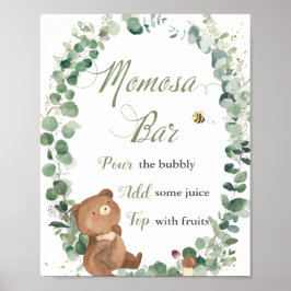 Poster Belo Urso Verde Chá de fraldas Momosa Bar