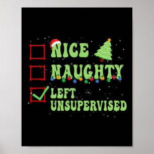 Poster Belo Vestido De Lista De Natal Não Supervisionada