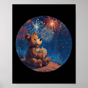 Poster Belo Vestuário De Pipoca Com Urso Bonito