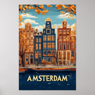Poster Belo Viagem de Ilustração de Arte de Amsterdã