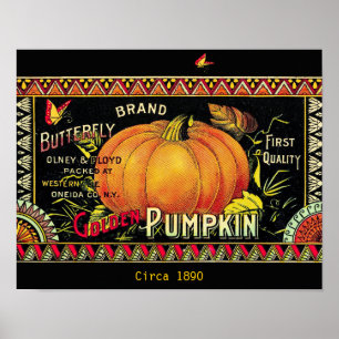 Poster Belo Vintage 1890 Borboleta Pumpkin Cópia publici