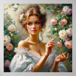 Poster Belo Vitoriano com Rosas