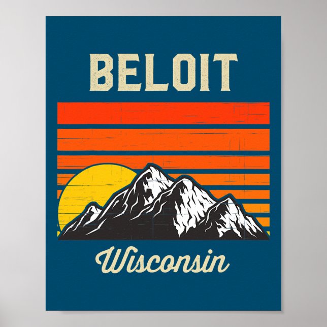Poster Beloit Wisconsin Retro City State USA (Frente)