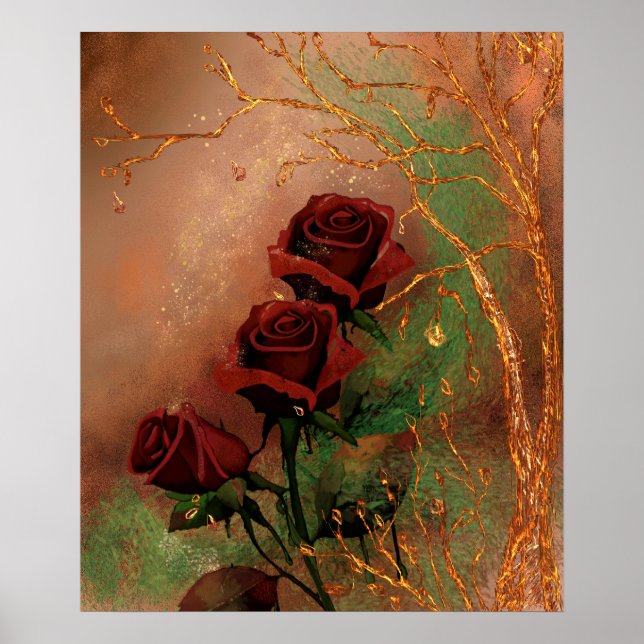 Poster Belos Rosas de outono (Frente)