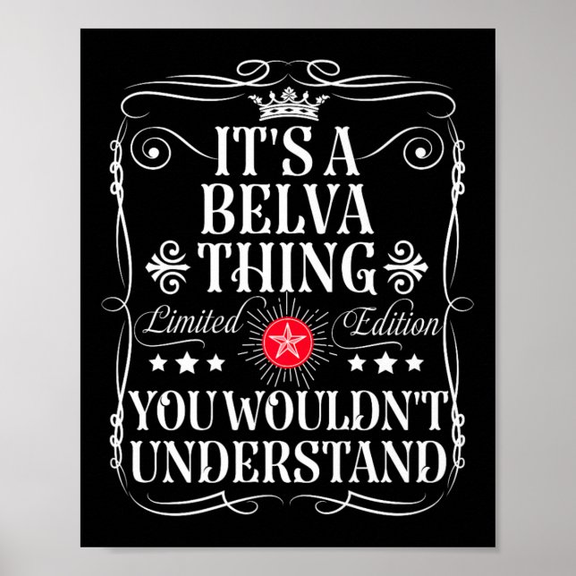 Poster Belva é uma coisa de Belva que você não entenderia (Frente)