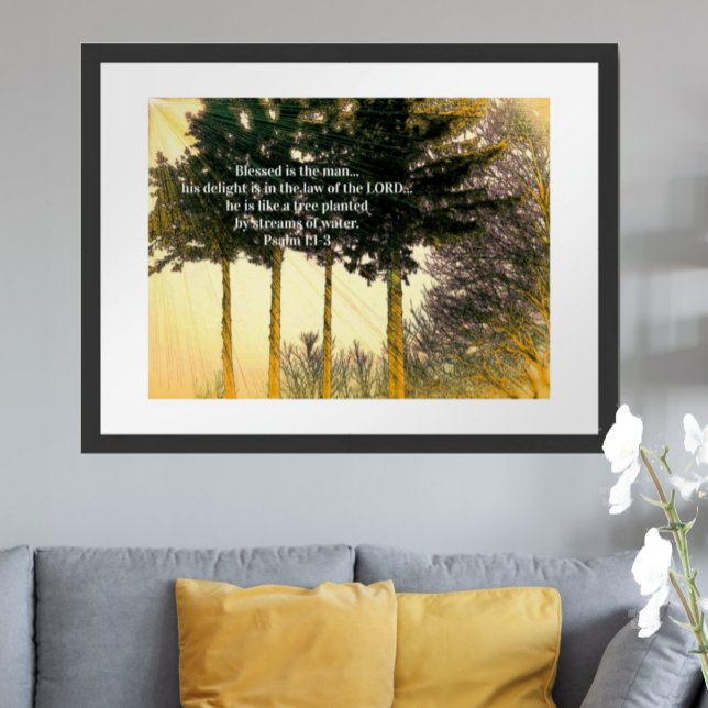 Póster Bem-aventurado é o homem (To see frame pricing, please enter your frame and mat options.)