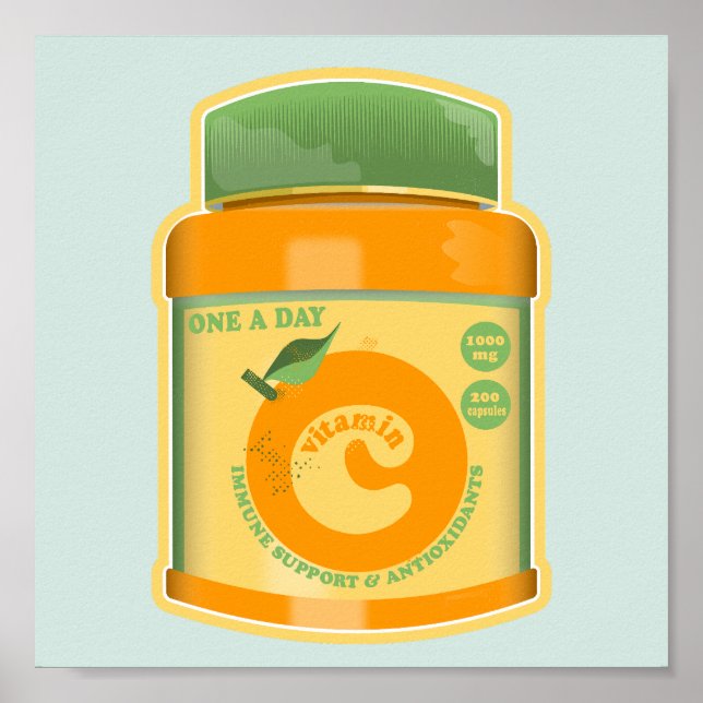 Poster Bem-estar da vitamina C (Frente)