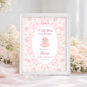 Poster Bem-vinda ao Chá de Bebê da Menina Coelhinho a Cam