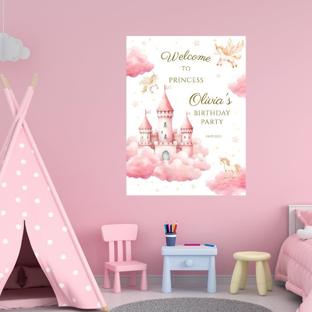 Poster Bem-vinda Princesa da Nuvem Rosa Caprichosa (Criador carregado)